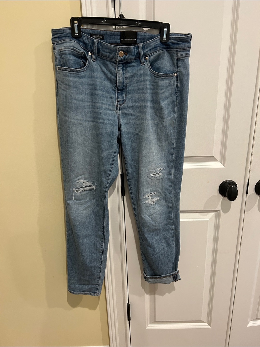 White House Black Market Light Blue Distressed Boyfriend Jeans